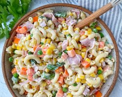 Bowl of macaroni salad