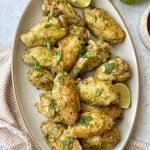 Platter of salsa verde chicken wings
