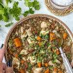 Bowl of Mexican Chicken Lentil Soup